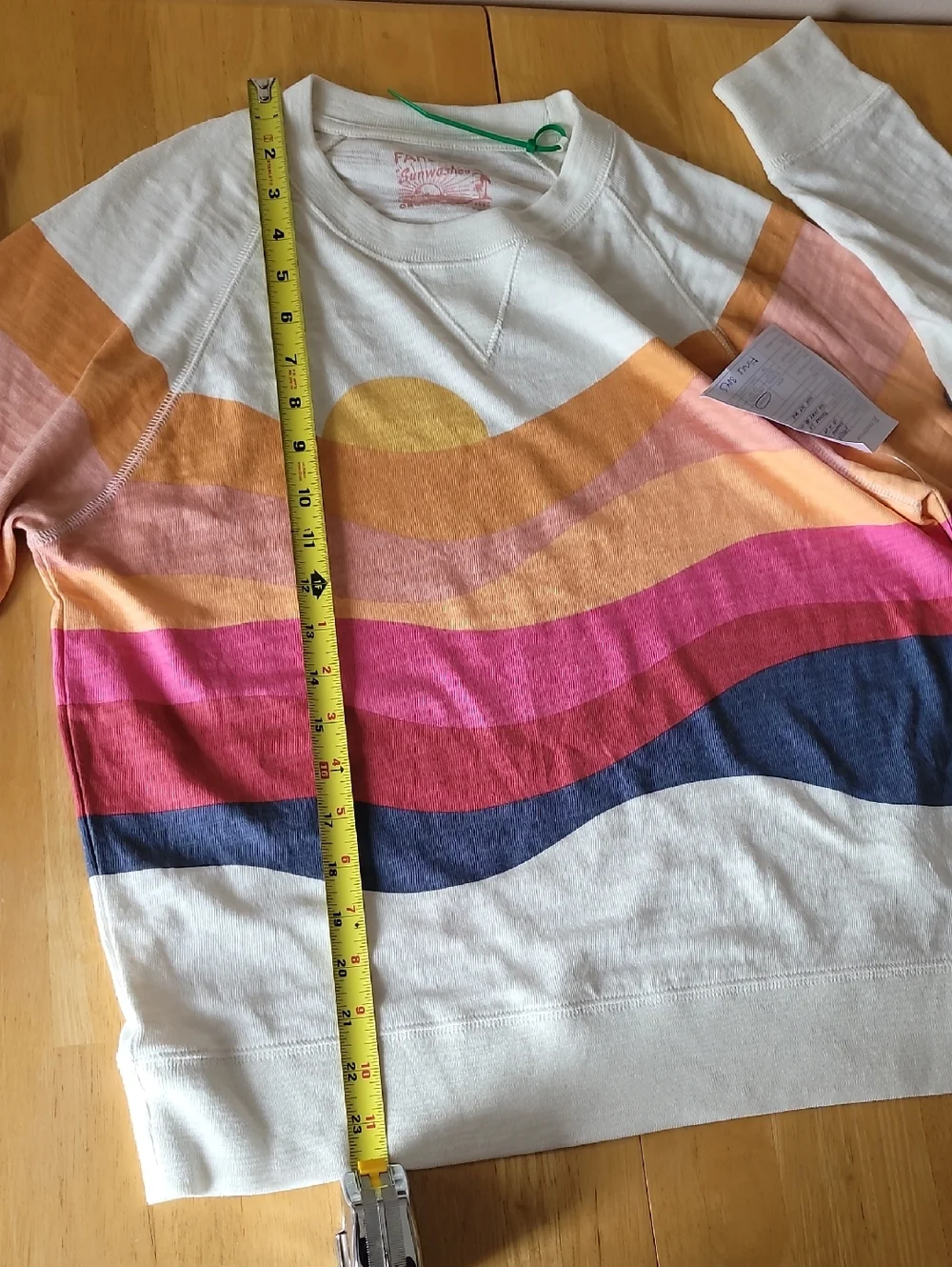 Faherty Sunwashed Slub Crewneck Sweater Soleil Sunset Waves - Picture 7 of 11